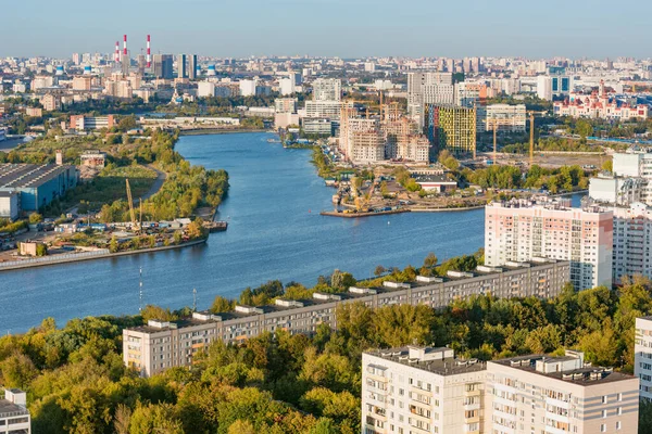Vista Aérea Cidade Durante Dia Moscovo Rússia — Fotografia de Stock