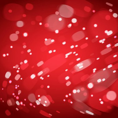 Kırmızı arka planda bulanık kar fırtınası. Vektör illüstrasyonu.