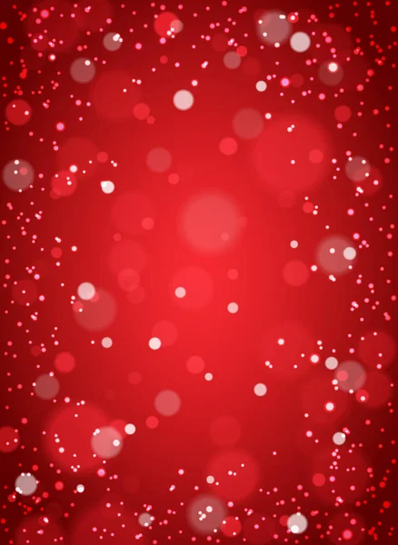 Fiocco Neve Sfocato Sfondo Rosso Illustrazione Vettoriale — Vettoriale Stock