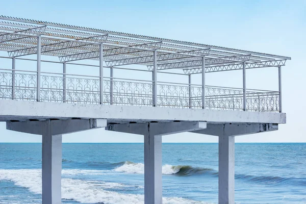 Metal construction on the pier. — Stock Photo, Image