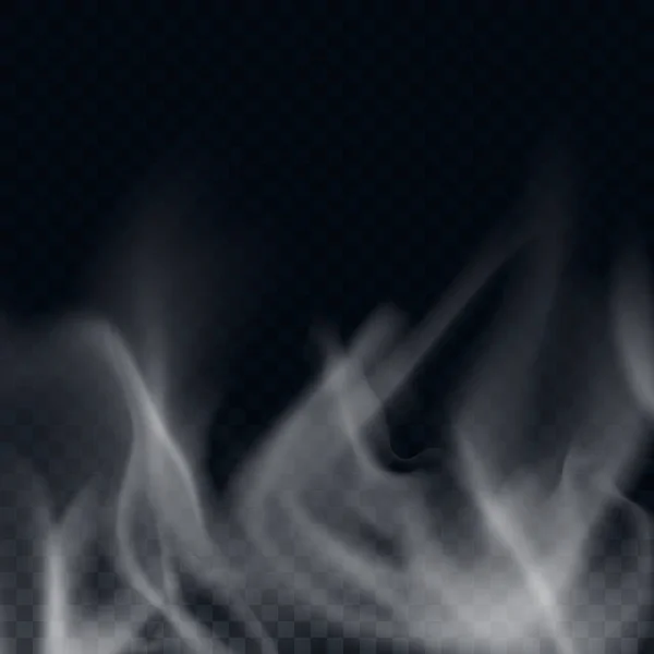 Απομονωμένος Λευκός Καπνός Σκούρο Φόντο Εικονογράφηση Διανύσματος — Διανυσματικό Αρχείο