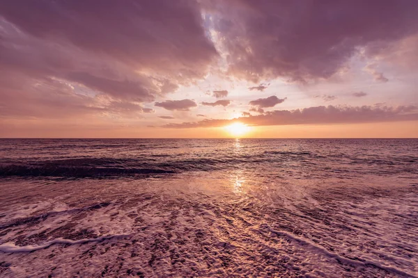 Vista Del Atardecer Costa Del Mar Hora Verano — Foto de Stock