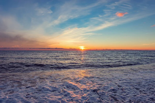 Sunset View Sea Coast Summer Time Sochi — Zdjęcie stockowe