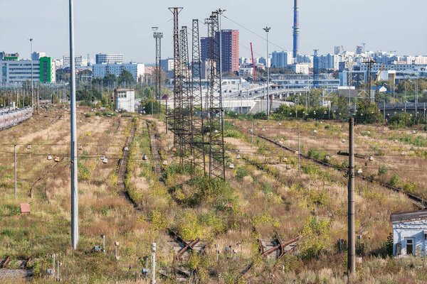 View of abandoned railway station. Moscow. Russia.