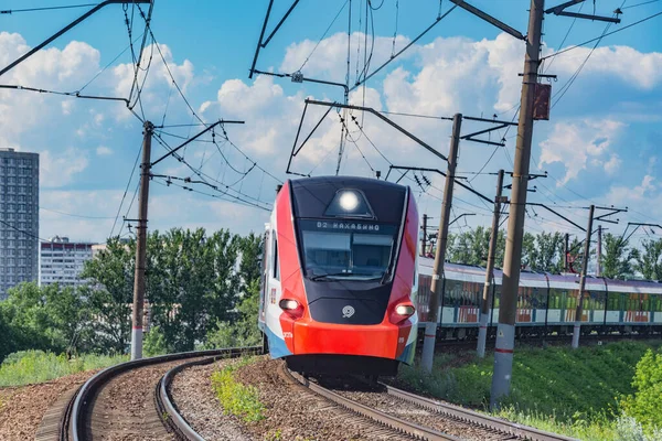 Moskau Russland Juni 2021 Zug Von Moskau Central Diameter Fährt — Stockfoto