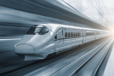 Yolcu hızlı treni sabah çok hızlı hareket eder..