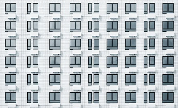 Exterior Novo Prédio Apartamentos Branco Após Construção — Fotografia de Stock