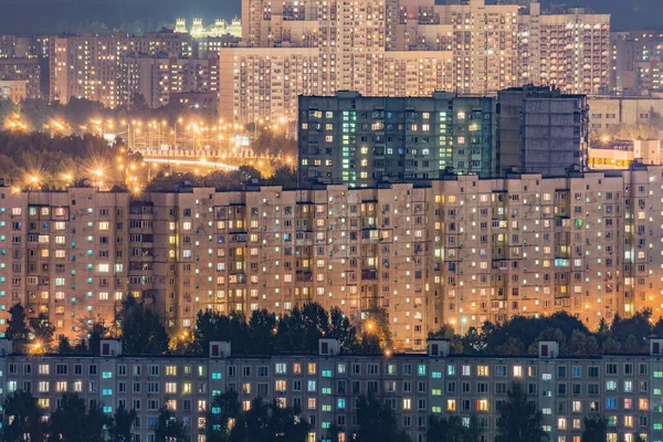 晚上的空中城市景观 莫斯科俄罗斯 — 图库照片