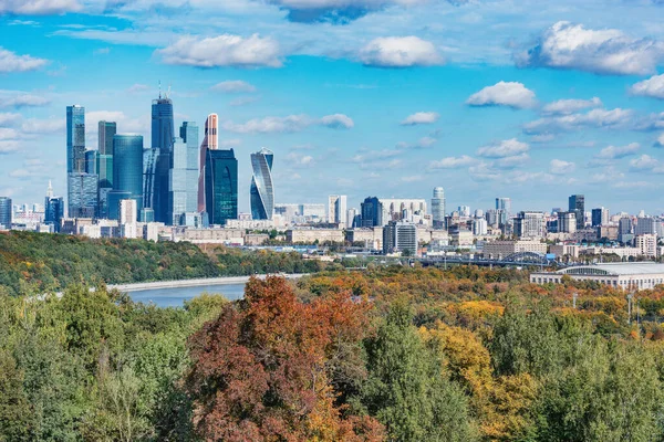 Vista Otoño Del Centro Negocios Moscú Rusia — Foto de Stock