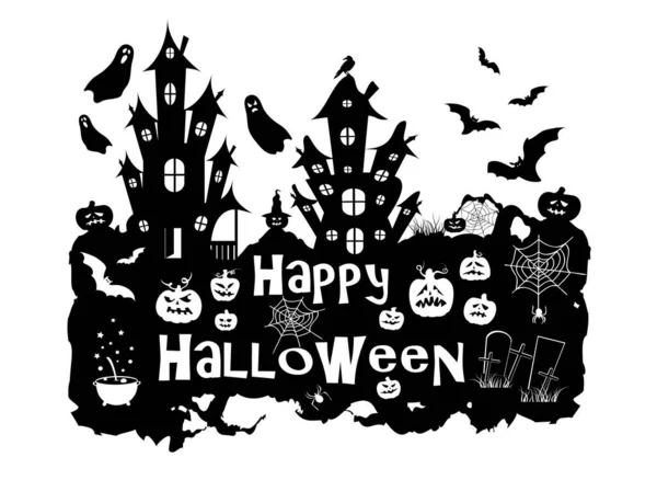 Ilustración Halloween Sobre Fondo Blanco Ilustración Vectorial — Archivo Imágenes Vectoriales