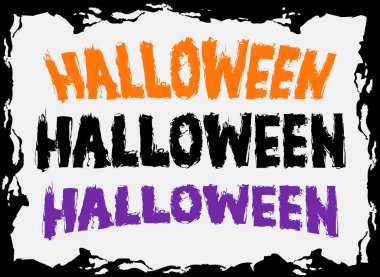 Beyaz arka planda Cadılar Bayramı illüstrasyonu. Vektör illüstrasyonu.