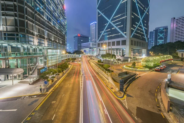 Hong Kong Aralık 2016 Central District Night City Caddesi Manzarası — Stok fotoğraf