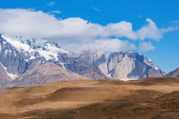 Poranny Widok Góry Torres Park Narodowy Torres Del Paine Chile — Zdjęcie stockowe