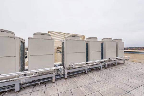 Air Conditioning Systeem Geassembleerd Geïnstalleerd Top Van Het Gebouw — Stockfoto