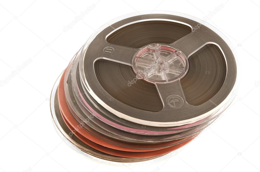 Magnetic tape on white background.