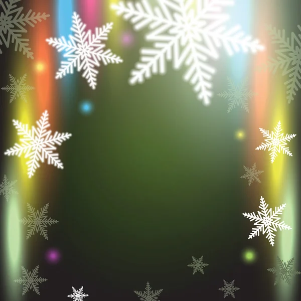 Flocons de neige de Noël sur fond coloré . — Image vectorielle