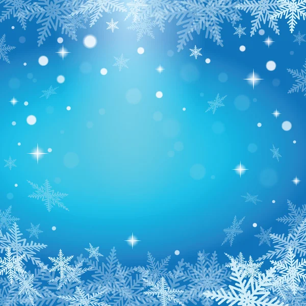 Flocos de neve de Natal em fundo azul . —  Vetores de Stock