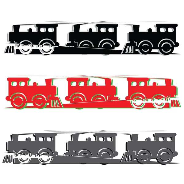 Locomotivas coloridas a vapor . — Vetor de Stock