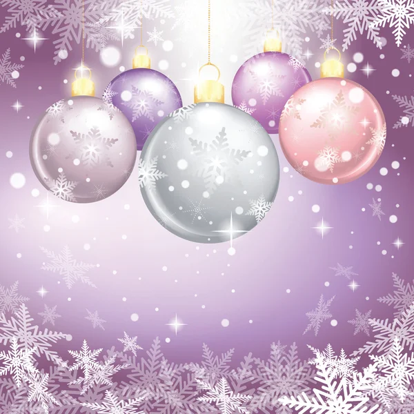Zimní dovolená ilustrace vánoční koule. — Stockový vektor