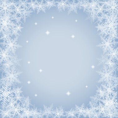 mavi arka plan üzerinde Noel kar taneleri.