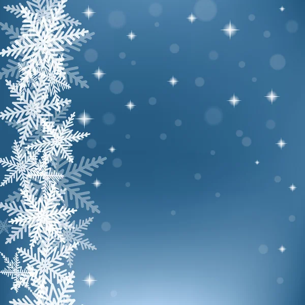 Copos de nieve de Navidad sobre fondo azul . — Vector de stock