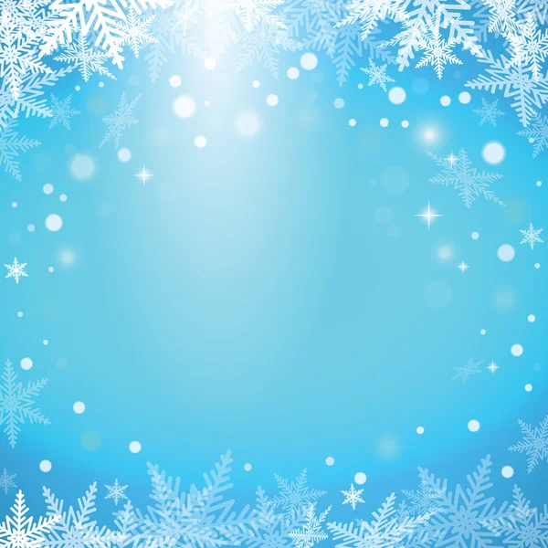 Copos de nieve de Navidad sobre fondo azul . — Vector de stock