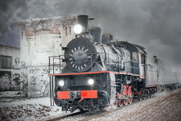 Retro buharlı tren.