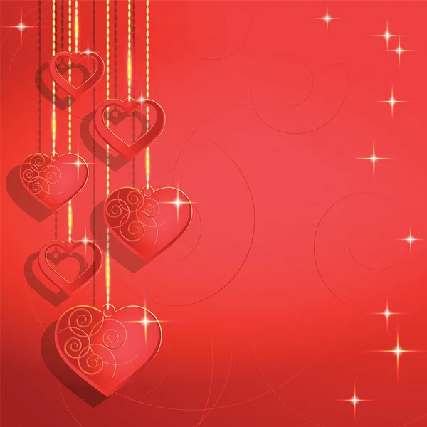 Heart shapes on the abstract background to the Valentine's day. — Stock Vector