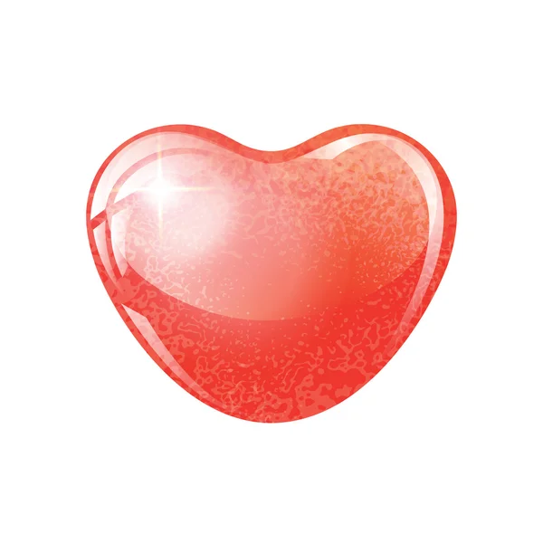 Coeur forme rouge sur fond blanc . — Image vectorielle