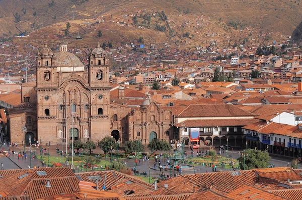 Central square In Cuzco, Plaza de Armas. — Stock Photo, Image