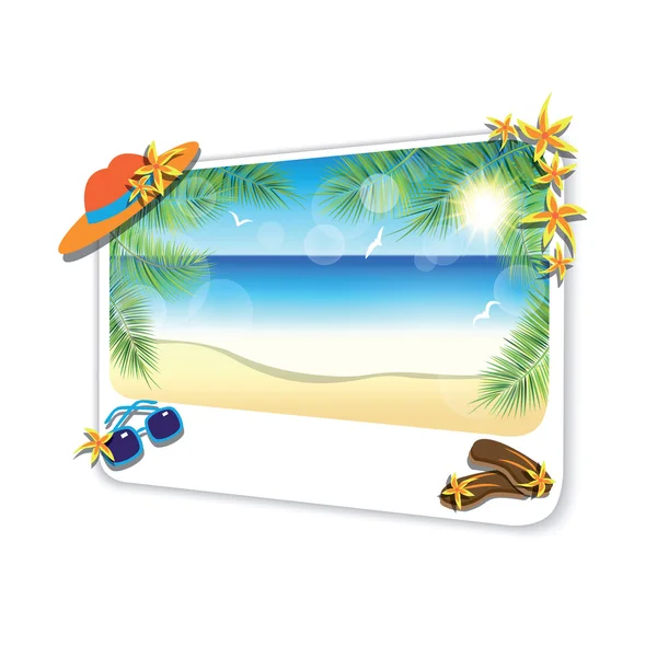 Picture of the sand beach landscape on white background. — Stock Vector