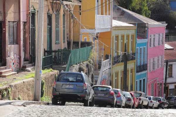 Kilátás az utcákat Valparaiso. — Stock Fotó