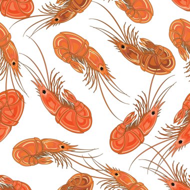 Hazır karides ile sorunsuz arka plan.