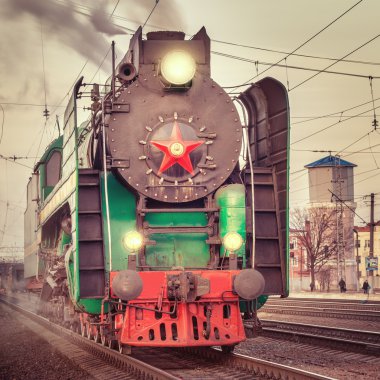 Retro buharlı tren.