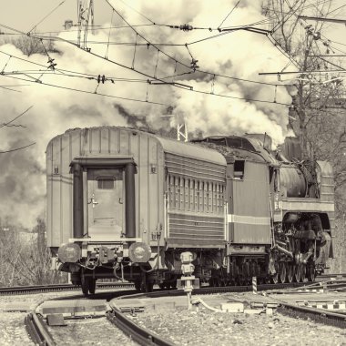 Retro buharlı tren.