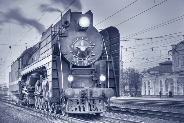 Retro stoomlocomotief. — Stockfoto