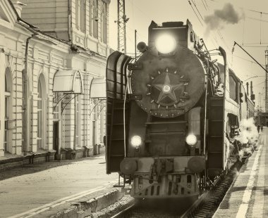 Retro buharlı tren.