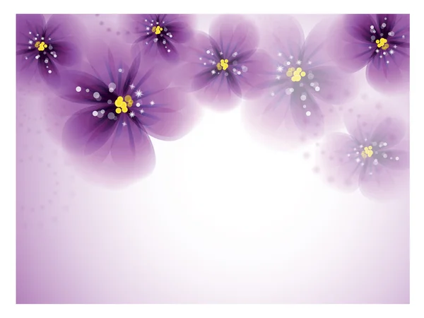 Pansy flowers on the greeting card. — Stock Vector