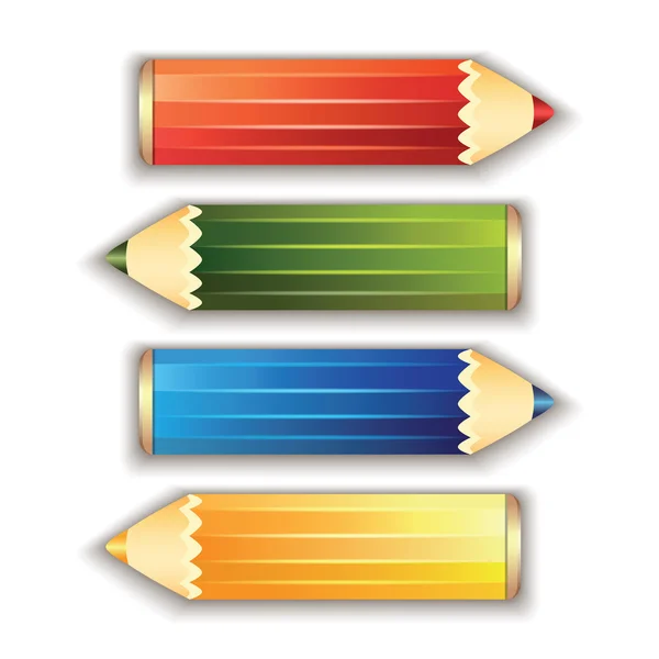Crayons isolés sur fond blanc. — Image vectorielle