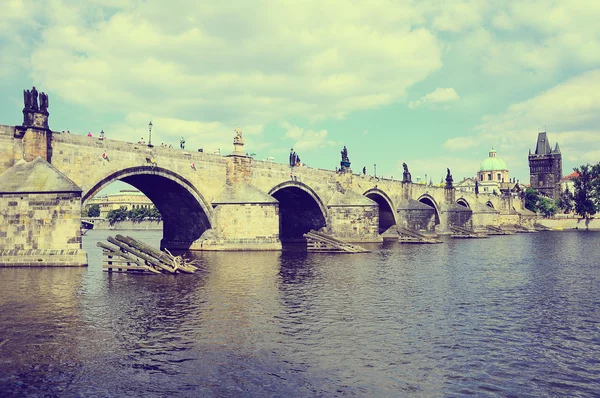 Vista del puente de Carlos, Praga. — Foto de Stock