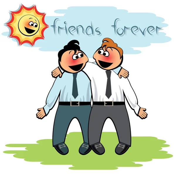 Two men stand together. — Stock Vector