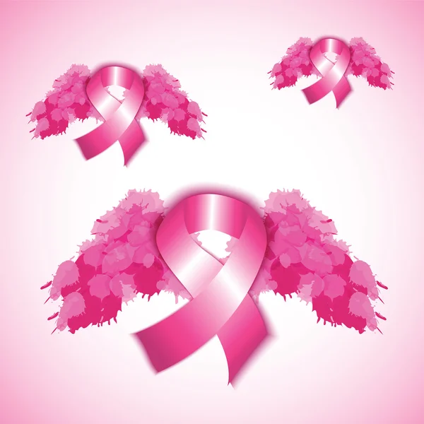 Розовая лента для информирования о раке молочной железы. — стоковый вектор
