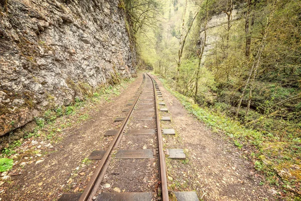 Ferrovia de bitola estreita. Desfiladeiro de Guama . — Fotografia de Stock