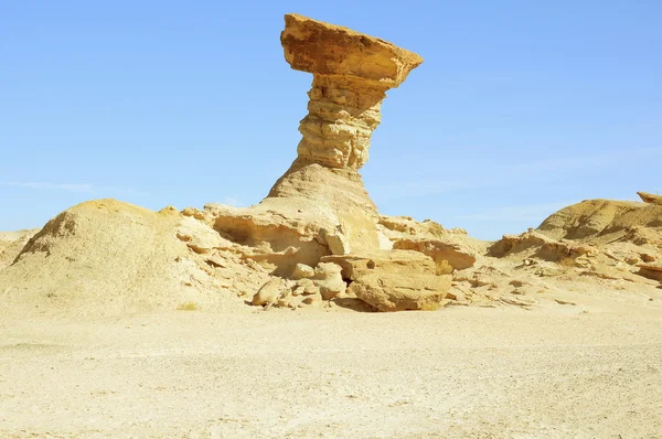 Mushroom rock formation in Moon valley at sunrise time. — Stock Photo, Image