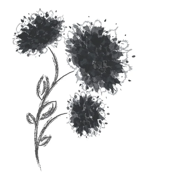 Tří tvarů květin na bílém pozadí. — Stockový vektor