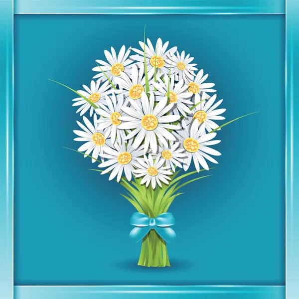 Daisy blomsterbukett på gratulasjonskortet . – stockvektor