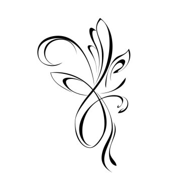 Beyaz arkaplanda siyah çizgilerle soyut çizim