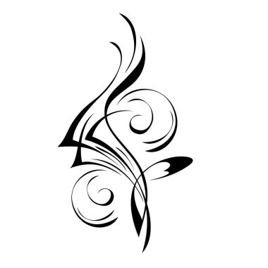 Beyaz zemin üzerinde düz siyah çizgiler halinde soyut dekoratif desen