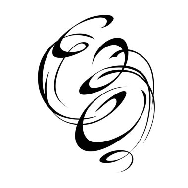 Beyaz zemin üzerinde düz siyah çizgiler halinde soyut dekoratif desen