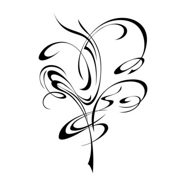 Beyaz zemin üzerinde düz siyah çizgiler halinde soyut dekoratif desen